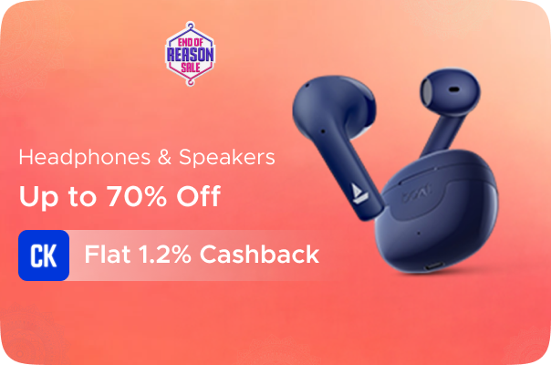 Myntra:Up to 70% Off on Headphones, Speakers + Flat 1.2% Cashback